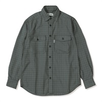 TSシャドーチェックシャツ(Men's)(ダークグリーン-S)