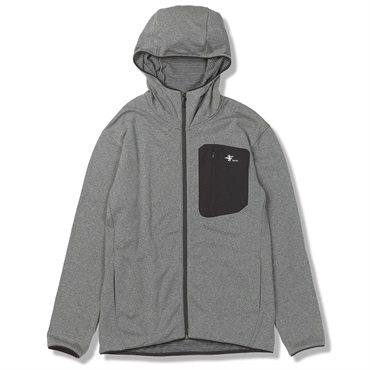 グリッドウールフーディ(グレー-M)