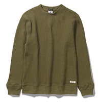ヘビーワッフルクルー (Men's)(オリーブ-M)