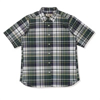 CシールドフレッシュチェックシャツS/S(グリーン-S)