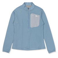 マイクログリッドウールハーフジップ(ライトブルー-S)