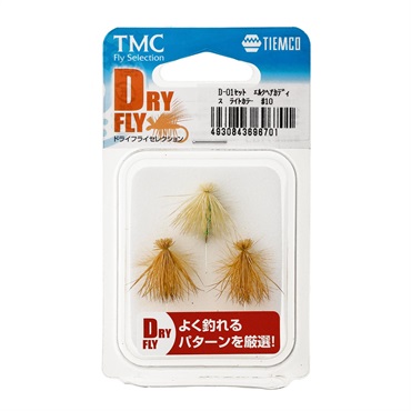 完成品フライセット　ドライフライセレクション(D-01セット　エルクヘアカディス　ライトカラー　#10)