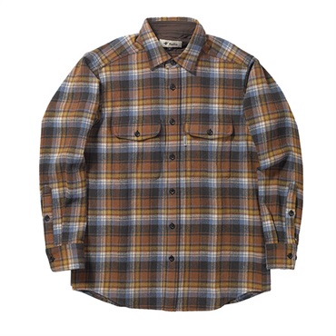 WWレトロチェックシャツ  (Men's)(ブラウン-S)