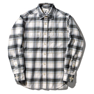TSラフチェックシャツ  (Men’s)(ライトグレー-S)