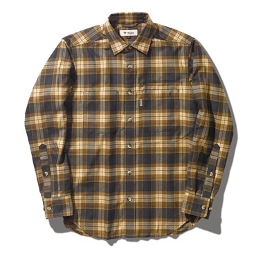 TSラフチェックシャツ  (Men’s)(ブラウン-S)