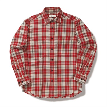 TSウォームチェックシャツ(Men's)(レッド-S)