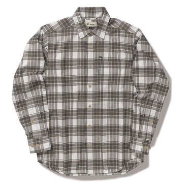TSラフチェックシャツ(Men's)(ライトグレー-S)