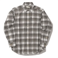 TSラフチェックシャツ(Men's)(ライトグレー-S)