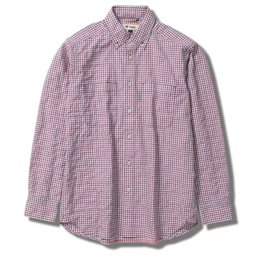 TSサッカーギンガムシャツ  (Men's)(レッドxネイビー-S)