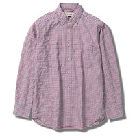 TSサッカーギンガムシャツ  (Men's)(レッドxネイビー-S)