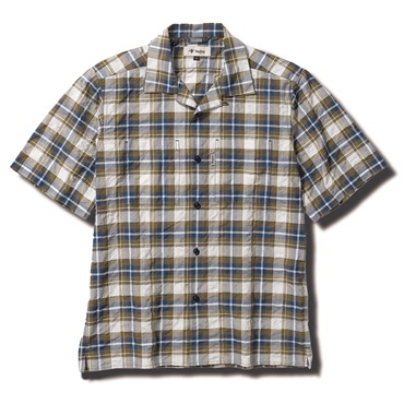 CシールドサーフェスチェックOCシャツS/S (Men's)(カーキ-S)