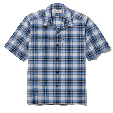 CシールドサーフェスチェックOCシャツS/S (Men's)(ブルー-S)