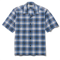 CシールドサーフェスチェックOCシャツS/S (Men's)(ブルー-S)