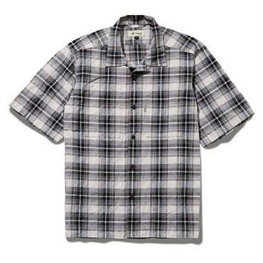 CシールドサーフェスチェックOCシャツS/S (Men's)(カーボンブラック-S)