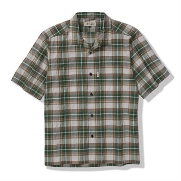 CシールドサーフェスチェックOCシャツS/S (Men's)(アッシュグリーン-S)