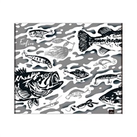 ブラックバスハンカチ(グレー)