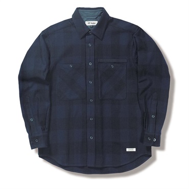 ウォッシャブルウールバッファローチェックシャツ(Men's)(ネイビー-M)