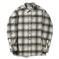 TSラフチェックシャツ (Women's)(ライトグレー-S)