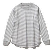 TCワッフルモッククルー(Women's)(グレーボーダー-M)