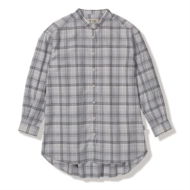 TSリネンチェックチュニック (Women's)(ライトグレー-S)