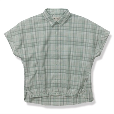 TSリネンチェックシャツS/S (Women's)(ミストミント-S)
