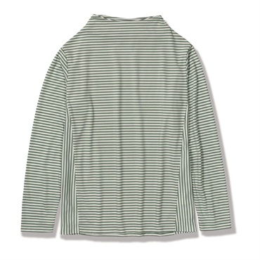 TSスムースボーダーボトルネック(Women's)(アッシュグリーン-S)
