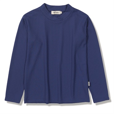 TSワッフルリブクロスネック (Women's)(ブルー-S)